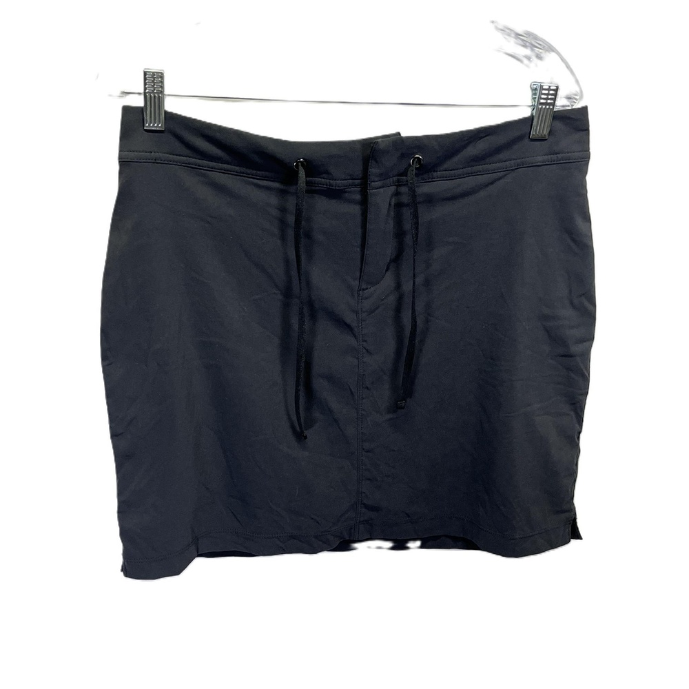 Columbia Black Women's‎ Elastic Waistband Drawstring Zipper Solid Skort Size 10